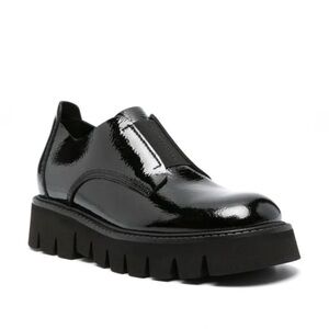 New Pedro Garcia Silvia Platform Loafers Black Sz 10